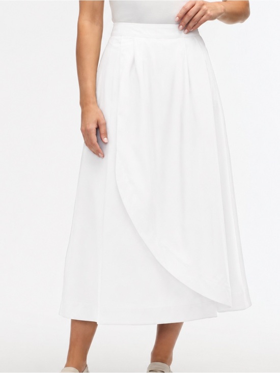 Ellen Tracy Dresses & Skirts - Ellen Tracy White Wrap-Front A-Line Skirt